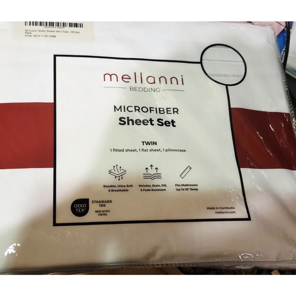 Mellanni Twin Sheets Set - 3 PC Iconic Collection Bedding